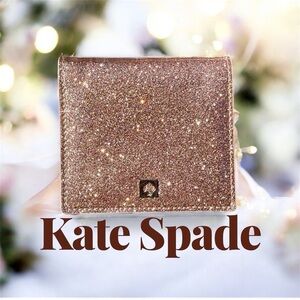 Kate Spade Mavis Rose Gold Glitter Wallet